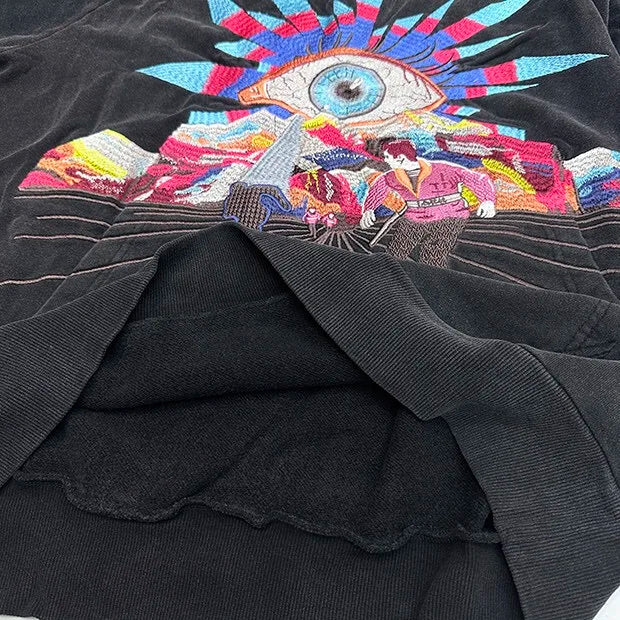 Futuristic anime Y2K hoodie with colorful Harajuku aesthetic