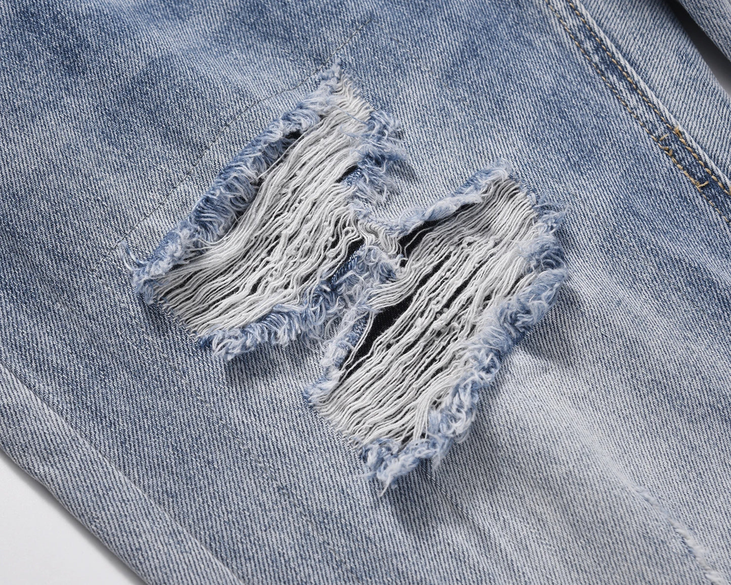 street wear washed hole destroyed skinny jeans denim hip hop blue cylinder male casual slim jeans pants ripped denim trousers unique jeans style 254