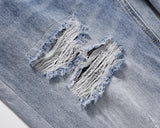 street wear washed hole destroyed skinny jeans denim hip hop blue cylinder male casual slim jeans pants ripped denim trousers unique jeans style 254