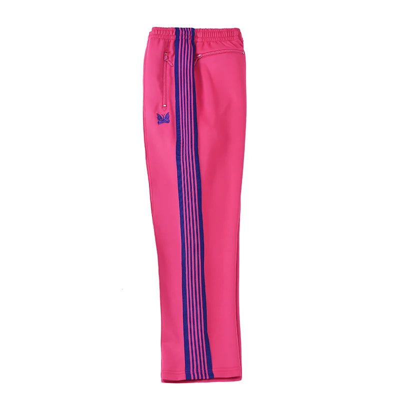 rose red embroidery pants casual men woman loose retro side edge weaving sweatpants trousers straight leg pants unique joggers style 4914
