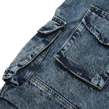 fashion loose streetwear cargo denim jeans unisex casual multi pocket wide legs jean pants hip hop joggers mens baggy jeans unique joggers style 2957