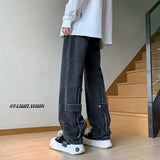 2023 summer new light luxury fashion pants comfortable casual jeans men straight trousers boutique clothing simple style unique jeans style 3929
