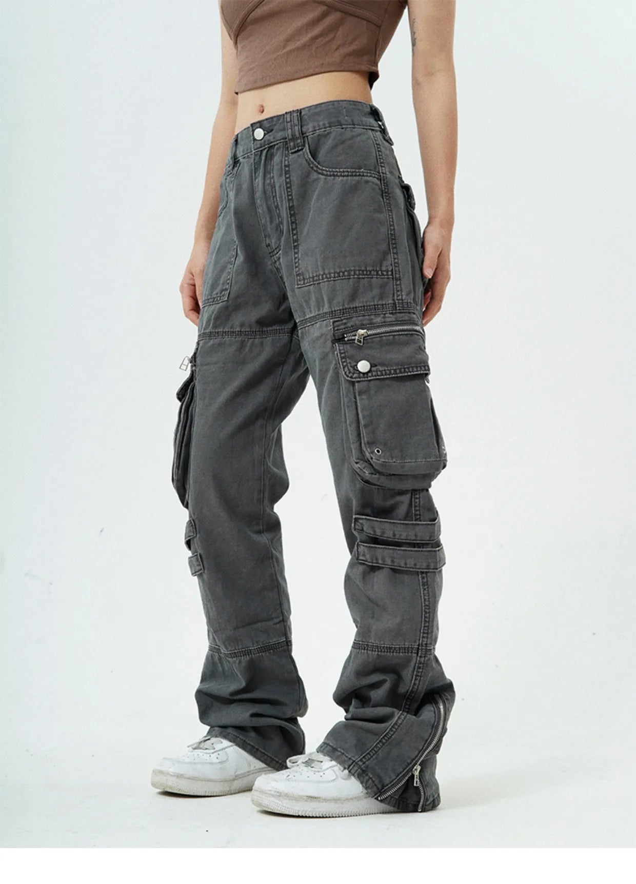 hip hip pants retro cargo harem pant streetwear side pockets harajuku joggers unisex new casual loose straight cotton trousers unique joggers style 2802