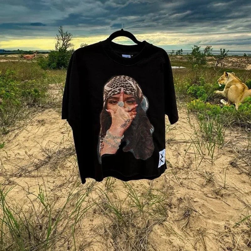 Sadcore Aesthetic print tee – European And American New High Street Fashion Brand Short Sl