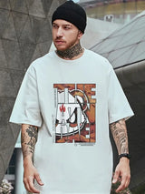 Y2k Barcode glitch – Hip Hop Panda Graphic Printed T Shirt For Men Summer Casual