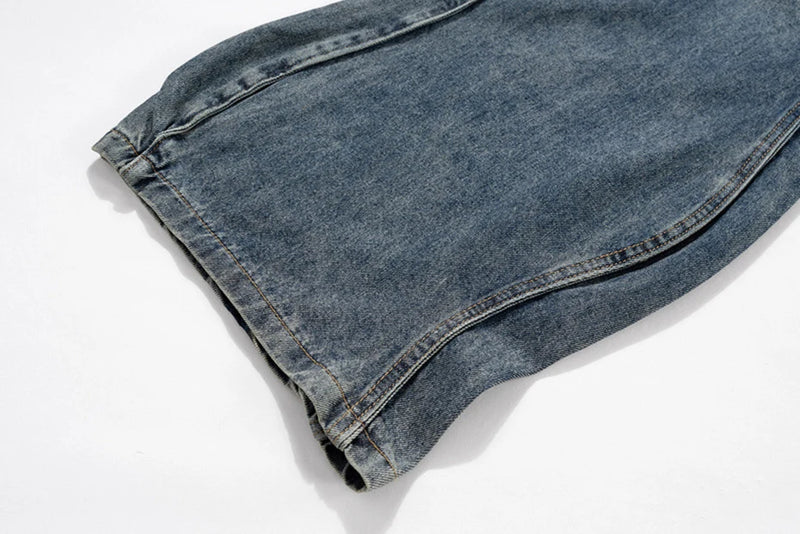 mens blue baggy jeans irregular patchwork streetwear hip hop loose jeans trousers male luxury designer denim pants unique jeans style 388