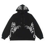 glitchcore chrome print featuring men hip hop facemask hoodies pullover hooded sweatshirts harajuku streetwear skateboard new casual y2k unisex loose tops hoodies