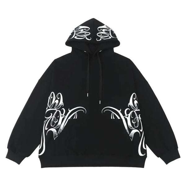 glitchcore chrome print featuring men hip hop facemask hoodies pullover hooded sweatshirts harajuku streetwear skateboard new casual y2k unisex loose tops hoodies
