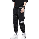 mens side pocket cargo pants casual elastic waist trousers streetwear hip hop loose fit ankle drawstring sweatpants joggers unique joggers style 2045