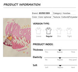 Men Hoodie Streetwear Sweatshirt Hip Hop Heart Letter Print Pullover 2
