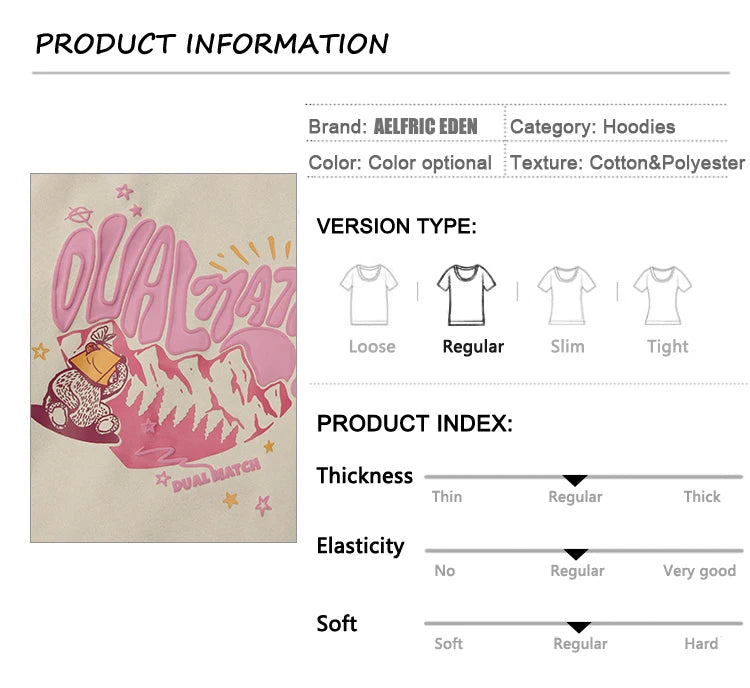 Men Hoodie Streetwear Sweatshirt Hip Hop Heart Letter Print Pullover 2