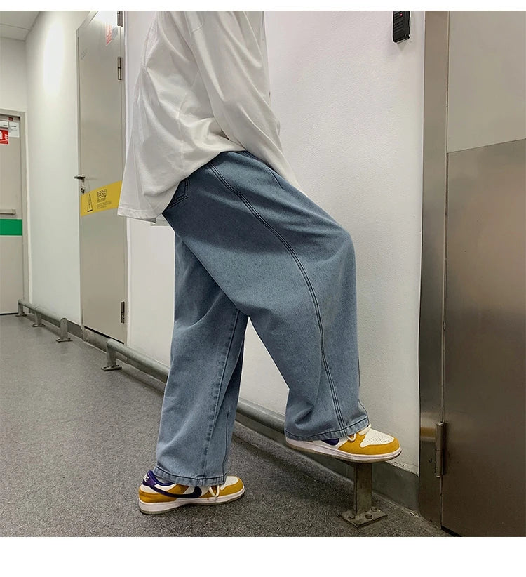 men wide leg jeans loose straight baggy denim pant mens womens streetwear skateboard pants oversized hip hop casual trousers unique jeans style 1104