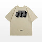 Skatercore Chrome print – Hip Hop Street Personality Letter Print Round Neck Short
