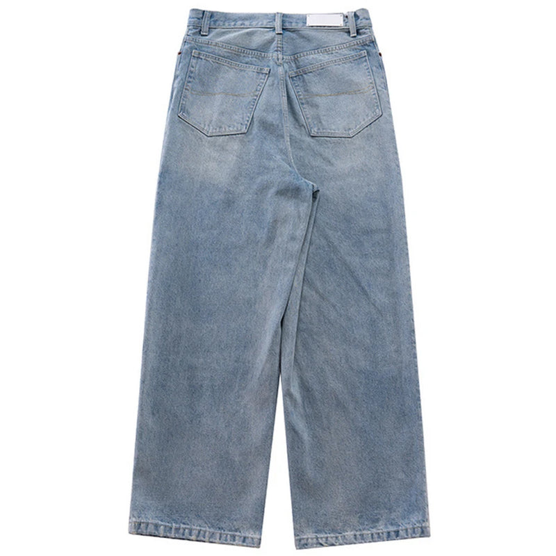 hi street blue jeans men loose wide leg denim pants vintage harajuku streetwear jeans trousers for male unique jeans style 1167