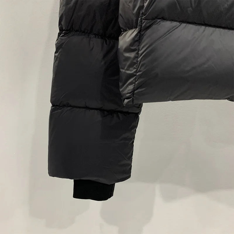 Winter Men's Down Jacket Coat Dark Style Shark Head Masked Zipper Goose Down Warm Regular Down Jacket Coat For Men And Women
