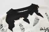 hip hop knitted pullover, bold design pullover, cozy fashion fit, stylish street outfit, modern aesthetic appeal