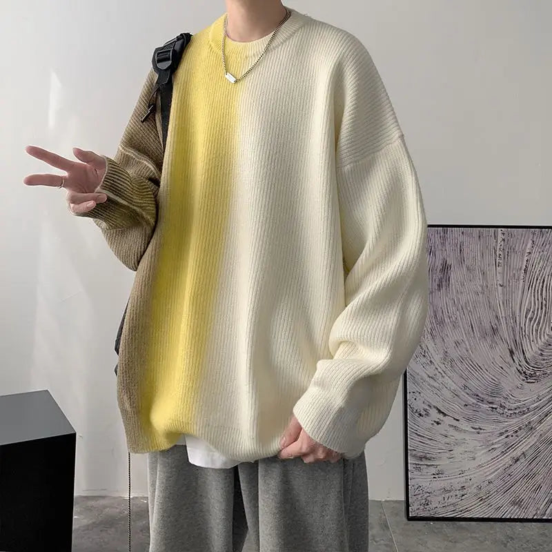 grunge knit pullover for fall and winter, oversized aesthetic with urban style, mens fashion layer for modern streetwear coll