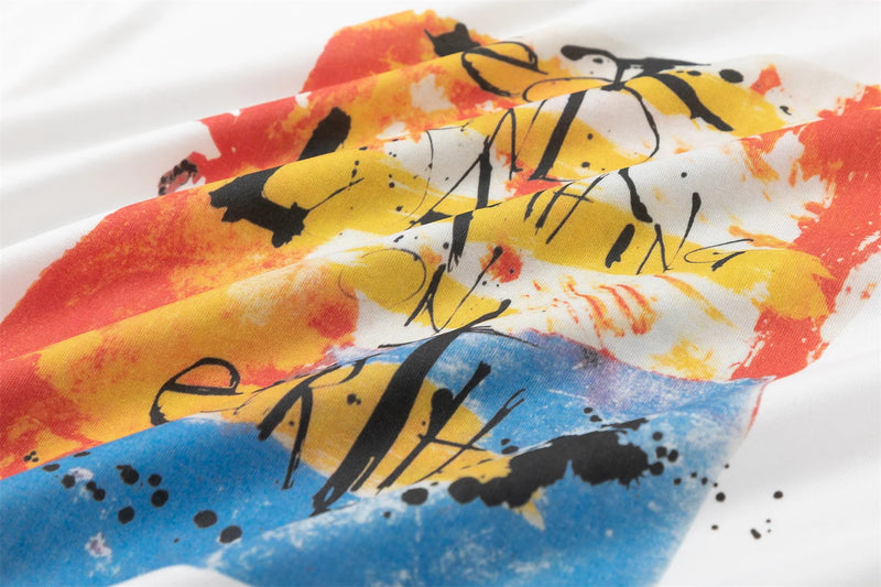 2024 Vintage 90s Joker Graffiti Print High Street Retro Casual Loose Cotton Quality T-shirt Tops Fpr Men