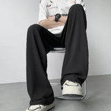 summer texture straight pants for men korean fashion baggy wide leg trousers casual drape pleated striped y2k pantalones hombre unique default style 485
