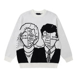 mens anime sweater knitted pullovers casual long sleeve loose o neck warm cotton harajuku sweaters new design jumpers knitwear - anime inspired graphic hoodie, soft fleece-lined outerwear, bold artwork streetwear hoodie