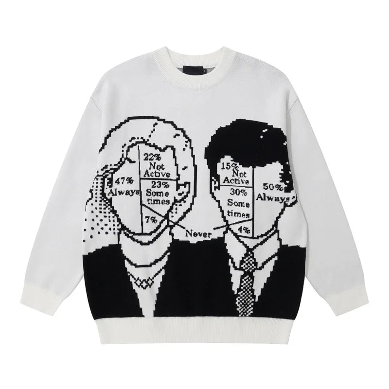 mens anime sweater knitted pullovers casual long sleeve loose o neck warm cotton harajuku sweaters new design jumpers knitwear - anime inspired graphic hoodie, soft fleece-lined outerwear, bold artwork streetwear hoodie