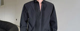 Men French Vintage Fashion Business Casual Long Sleeve Loose Dress Shirts Man Korean Streetwear Party Shirt Blouses