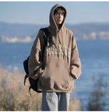 Spring and Autumn Trendy Hip Hop American High Street Men and Women Retro Letter Printed Hoodie Couple Loose Casual Top y2k