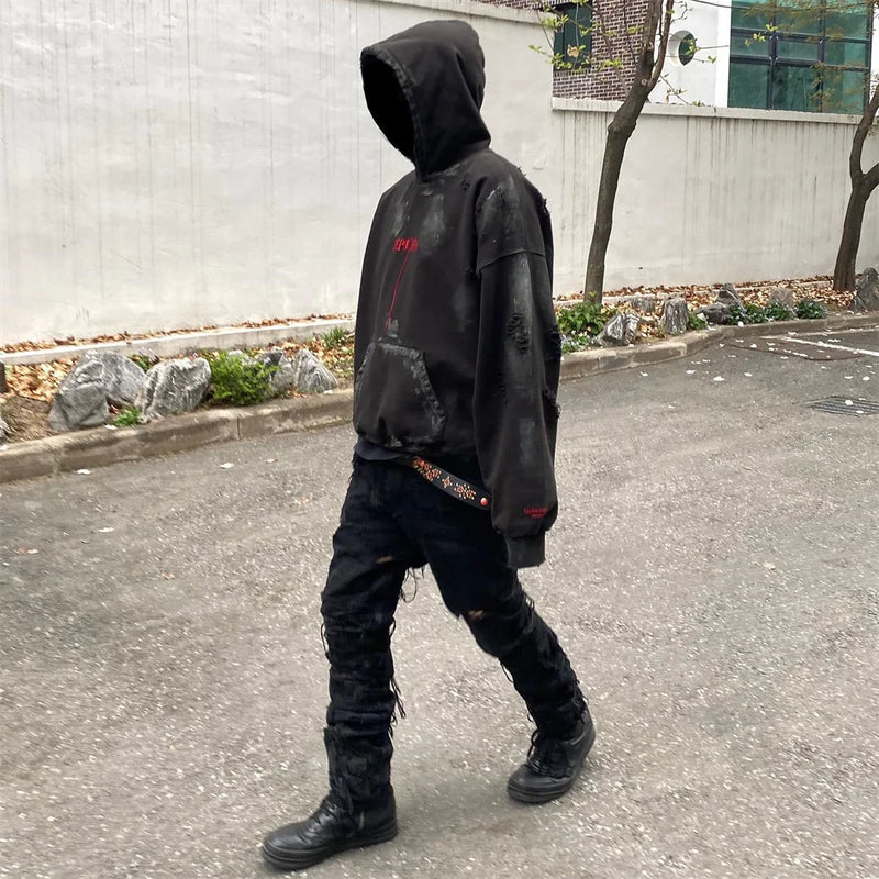graphic fire pullover hoodie with premium fabric, trending 2025 fashion for layered outfits, men’s streetwear clothing piece
