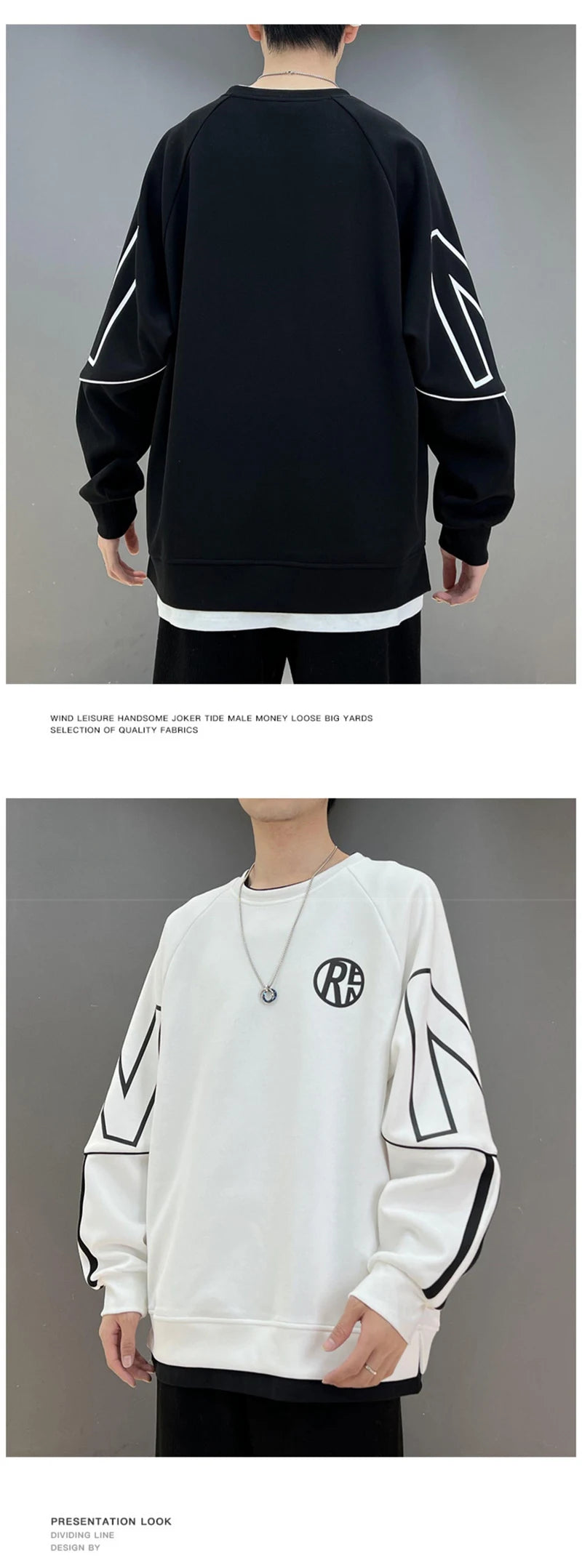 Y2K Vintage Letter Printed Pullovers Hoodies For Men Korean Fashion Ne