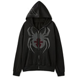 Dark Spider hot drilling Hoodie Pullover Sweatshirt Streetwear vintage Loose Hip Hop Punk Kpop Dance Winter Clothes Long Sleeve