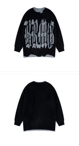 mens sweater fashion patchwork fake two pieces streetwear hip hop knitted sweaters pullover casual cotton sweater unisex clothes - unisex casual winter pullover, graphic printed hoodie for men and women, oversized streetwear hoodie