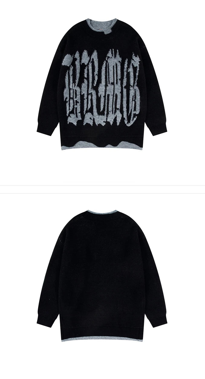 mens sweater fashion patchwork fake two pieces streetwear hip hop knitted sweaters pullover casual cotton sweater unisex clothes - unisex casual winter pullover, graphic printed hoodie for men and women, oversized streetwear hoodie