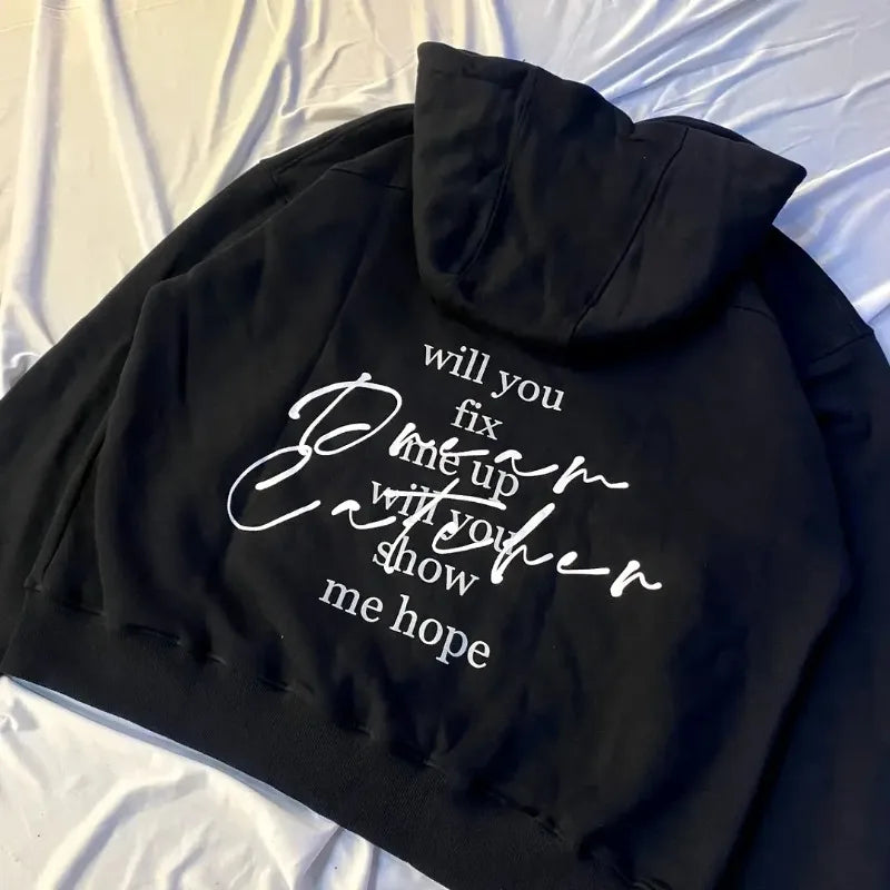 Street Cartoon Animation Printed Pullover Hoodie Men Y2K Harajuku Retr