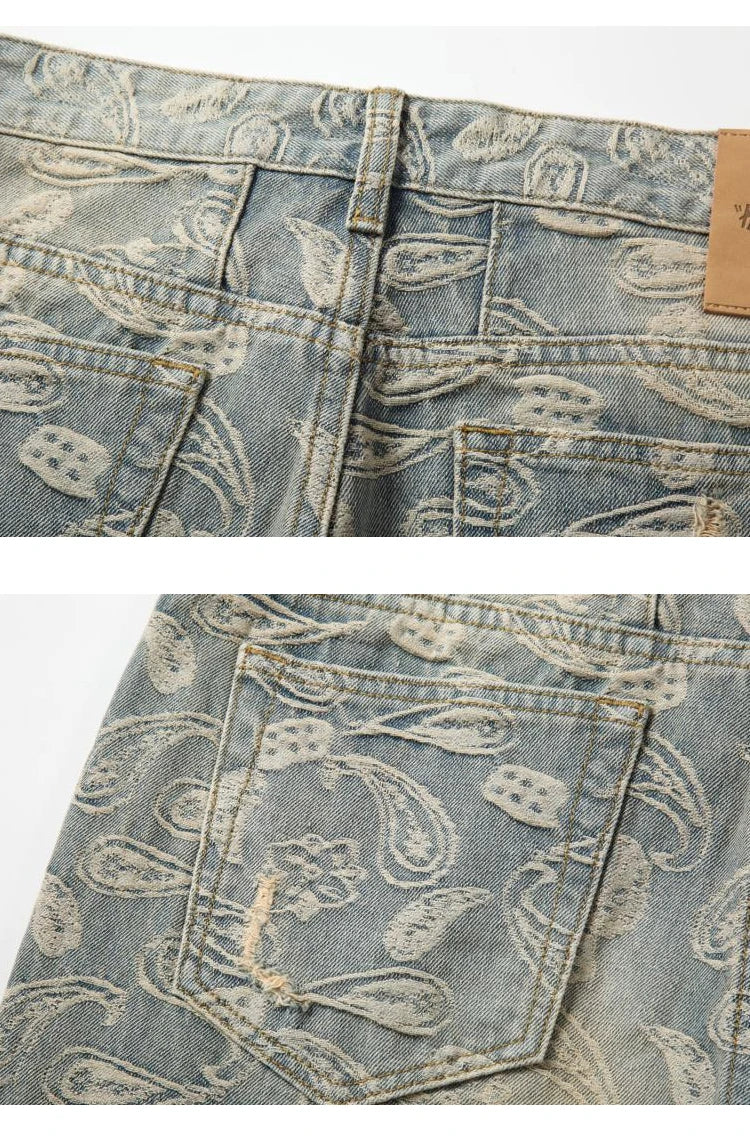fashion paisy denim jeans mens destoryed holes zipper jeans pants hip hop streetwear new summer casual joggers loose jeans pants unique joggers style 2250