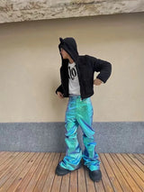 men fashion jeans baggy denim pants luxury designer loose flared jeans y2k male jeans trousers unique jeans style 8