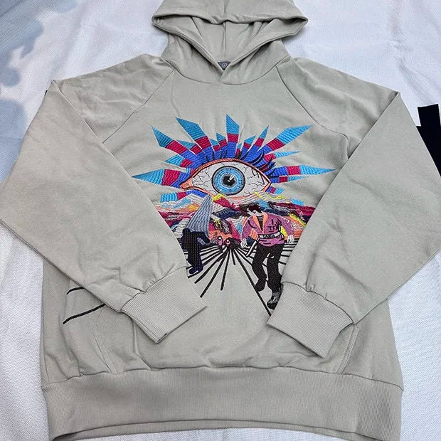 Trap music hoodie with oversized luxury statement graphics