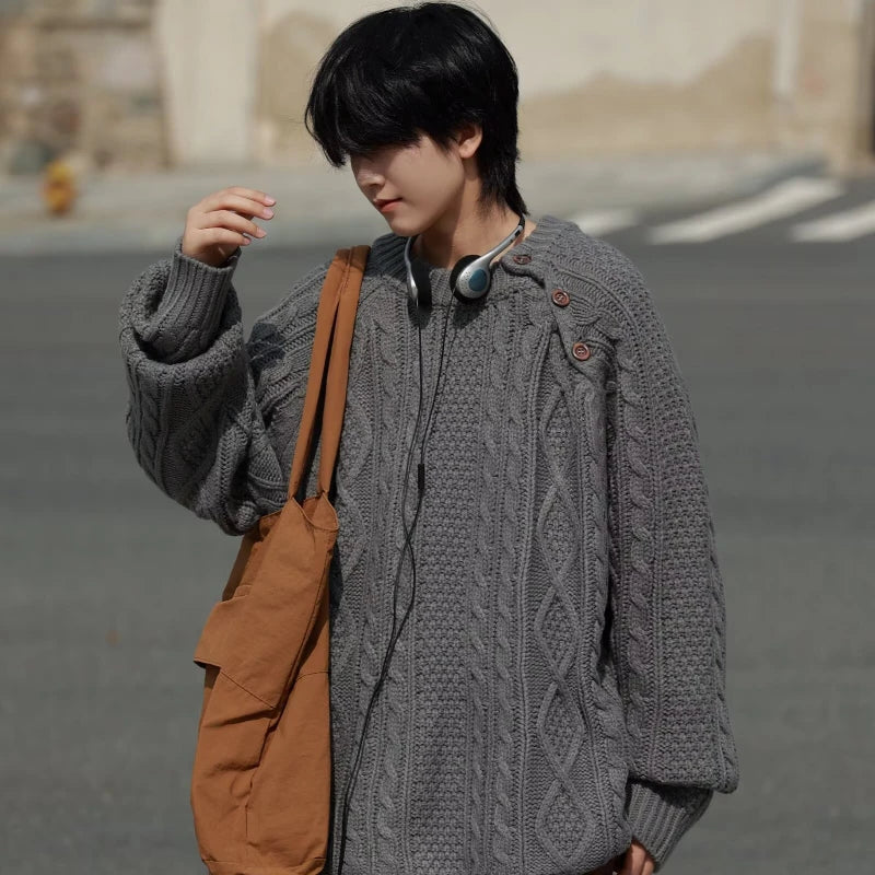 layered flame street knit, photo-ready knit, trendy urban fashion top for men, layered streetwear look