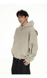 zip-up streetwear jacket, fall/winter fashion, men's streetwear fashion, trendy oversized fit, urban techwear design, modern 