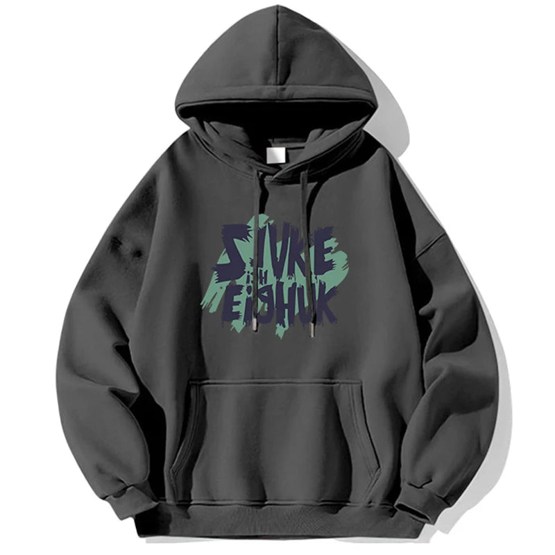 Autumn Design Letter Print Fleece Hoodies For Men Fashion Hip Hop Over