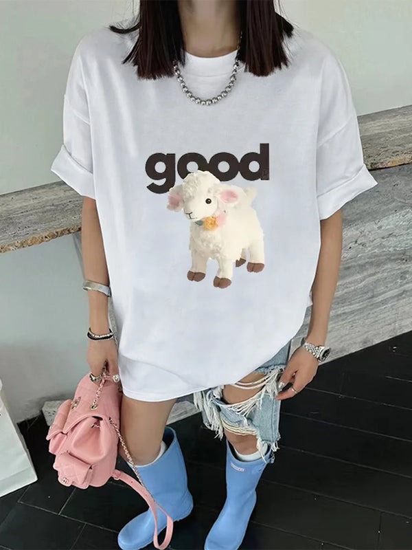 bold anime glitchcore shirt with hip hop fonts and pastel haze