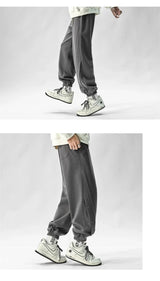 Autumn Casual Joggers Sports Pants Mens High Street Baggy Breasted Trousers
