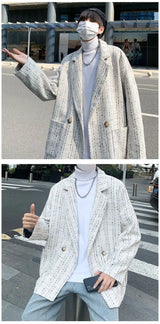 Small Fragrance Suit Mens Jacket Lazy Wind Ruffian Handsome Korean Ver