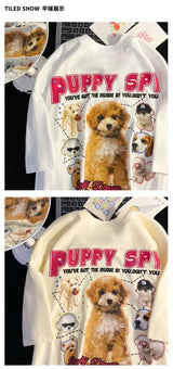 Gothic Crying angel – American Retro Cute Puppy Print Short Sleeved Summer Men And