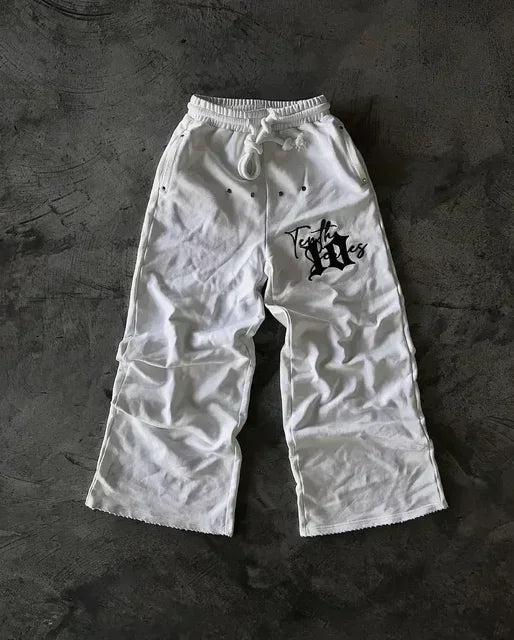 streetwear sweatpants y2k pants mens womens hip hop striped letters embroidery retro cotton baggy hosen joggers cargo pants unique joggers style 541