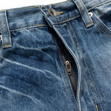 mens fashion ripped jeans blue distressed flared denim pants baggy jeans trousers male luxury designer jeans stacked flare jeans