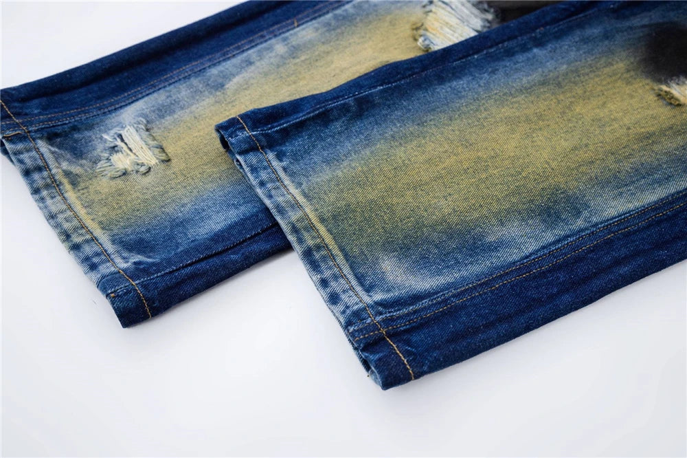 2024 hip hop ripped jeans y2k american style destroyed hole baggy denim pants wash vintage retro jean hipster unique jeans style 5484