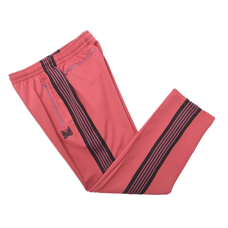 black new sweatpants pants men woman zipper drawstring embroidery side edge weaving stripe straight cylinder trousers unique joggers style 5329