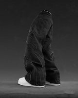 vintage y2k retro black baggy jeans for men hip hop punk raw edge embroidery jeans pattern patchwork high waisted denim pants unique jeans style 1562