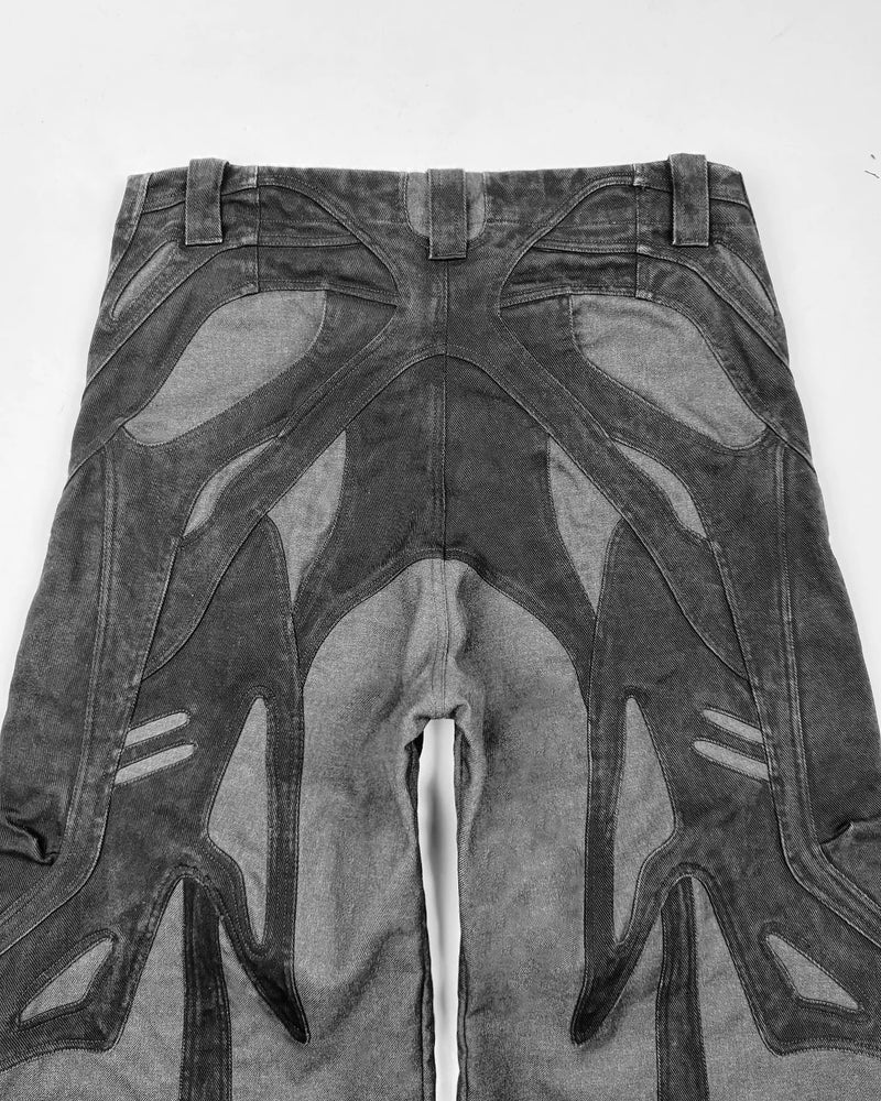 black ripped y2k baggy jeans harajuku hip hop high waist denim pants 2024 new gothic retro jeans for men wide leg streetwear urban skinny jeans