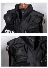 oversized fit featuring hip hop sleeveless vests adjustment cargo waistcoat with pockets zipper military jacket fashion streetwear mens tactical vests design – premium quality jacket for men